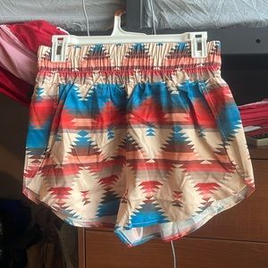 aztec pattern athletic shorts